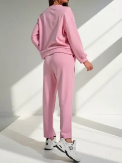 Komplety Damskie^Royalfashion Wiskozowy damski komplet z printem różowy