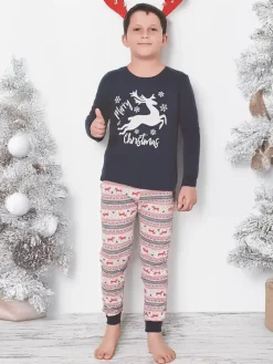 Bielizna|Piżamy^Royalfashion Świąteczna bawełniana dziecięca piżama Merry Christmas