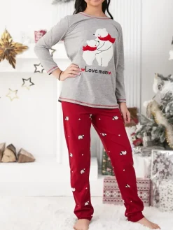 Bielizna|Piżamy^Royalfashion Świąteczna bawełniana dziecięca piżama z misiami polarnymi