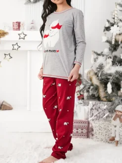 Bielizna|Piżamy^Royalfashion Świąteczna bawełniana dziecięca piżama z misiami polarnymi