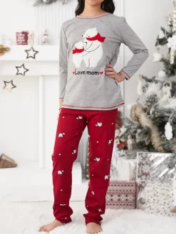 Bielizna|Piżamy^Royalfashion Świąteczna bawełniana dziecięca piżama z misiami polarnymi