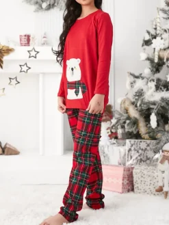 Bielizna|Piżamy^Royalfashion Świąteczna bawełniana dziecięca piżama z printem