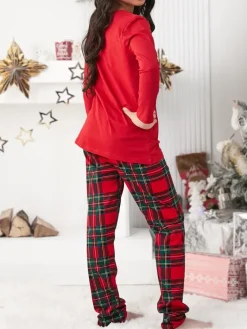 Bielizna|Piżamy^Royalfashion Świąteczna bawełniana dziecięca piżama z printem