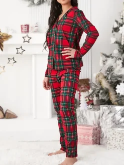 Piżamy|Piżamy^Royalfashion Świąteczna dziecięca piżama bawełniana w kratkę