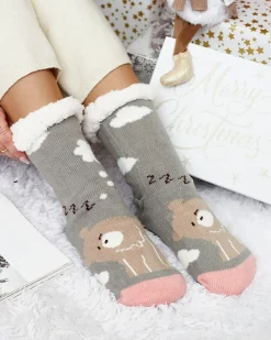 Skarpetki^Royalfashion Świąteczne damskie zimowe skarpetki z zwężeniami biały