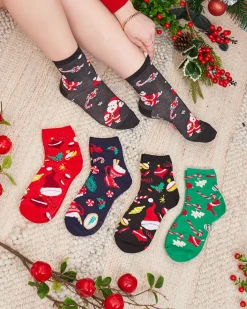 Skarpetki^Royalfashion Świąteczne długie skarpety damskie 5/pak