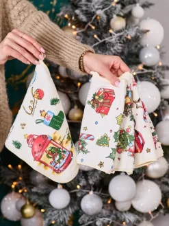 Ściereczki^Royalfashion Świąteczny komplet 4 ściereczek kuchennych Merry Xmas