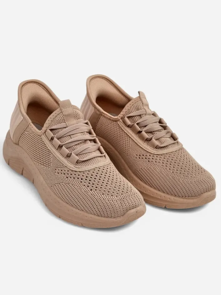 Ugc|Bieganie, Ćwiczenia I Trening^Royalfashion Wsuwane damskie materiałowe buty sportowe Arrate jasny brązowy