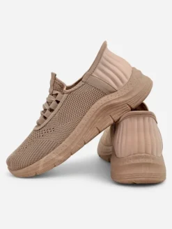 Ugc|Bieganie, Ćwiczenia I Trening^Royalfashion Wsuwane damskie materiałowe buty sportowe Arrate jasny brązowy