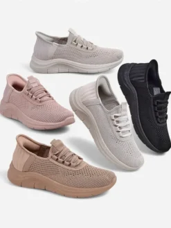 Ugc|Bieganie, Ćwiczenia I Trening^Royalfashion Wsuwane damskie materiałowe buty sportowe Arrate jasny brązowy