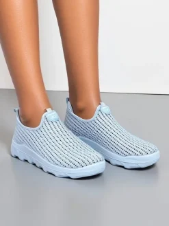 Bieganie, Ćwiczenia I Trening^Royalfashion Wsuwane damskie materiałowe buty sportowe Eraste Jasnoniebieski