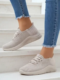 Ugc|Bieganie, Ćwiczenia I Trening^Royalfashion Wsuwane damskie materiałowe buty sportowe Arrate beżowy