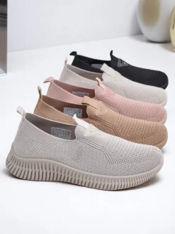 Sportowe|Bieganie, Ćwiczenia I Trening^Royalfashion Wsuwane damskie materiałowe buty sportowe Serra jasny brązowy