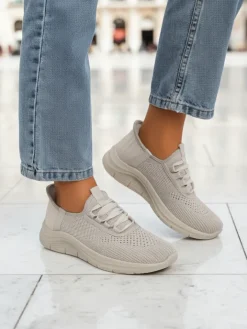 Ugc|Bieganie, Ćwiczenia I Trening^Royalfashion Wsuwane damskie materiałowe buty sportowe Arrate beżowy