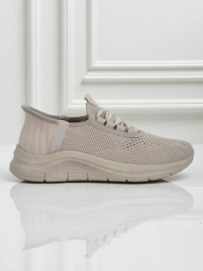 Ugc|Bieganie, Ćwiczenia I Trening^Royalfashion Wsuwane damskie materiałowe buty sportowe Arrate beżowy