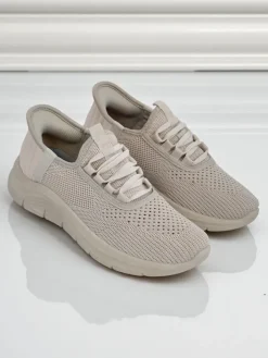 Ugc|Bieganie, Ćwiczenia I Trening^Royalfashion Wsuwane damskie materiałowe buty sportowe Arrate beżowy