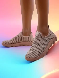 Bieganie, Ćwiczenia I Trening^Royalfashion Wsuwane damskie materiałowe buty sportowe Erra różowy