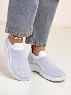 Sportowe|Bieganie, Ćwiczenia I Trening^Royalfashion Wsuwane damskie materiałowe buty sportowe Vena biały