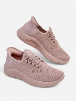 Ugc|Bieganie, Ćwiczenia I Trening^Royalfashion Wsuwane damskie materiałowe buty sportowe Arrate różowy