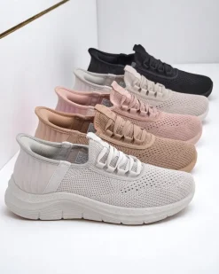 Ugc|Bieganie, Ćwiczenia I Trening^Royalfashion Wsuwane damskie materiałowe buty sportowe Arrate różowy