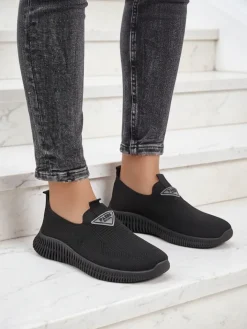 Sportowe|Bieganie, Ćwiczenia I Trening^Royalfashion Wsuwane damskie materiałowe buty sportowe Serra czarny