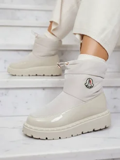 Śniegowce|Botki Z Delikatnym Ociepleniem^Royalfashion Wsuwane śniegowce damskie w kremowym kolorze Ireda beżowy