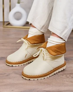 Śniegowce|Botki Z Delikatnym Ociepleniem^Royalfashion Wsuwane śniegowce damskie w kolorze m Nevonsis beżowy