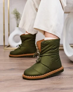 Śniegowce|Botki Z Delikatnym Ociepleniem^Royalfashion Wsuwane śniegowce damskie w kolorze m Nevonsis zielony