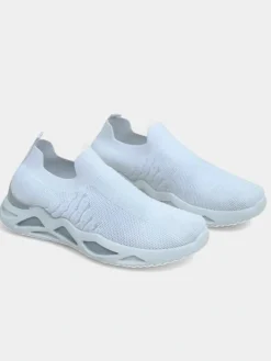 Sneakersy^Royalfashion Wsuwane sneakersy damskie Vitore biały