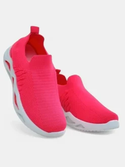 Sneakersy^Royalfashion Wsuwane sneakersy damskie Vitore Fuksjowy