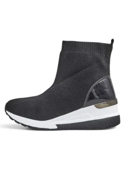 Sneakersy^Royalfashion Wsuwane sneakersy damskie na koturnie z cyrkoniami Viseq