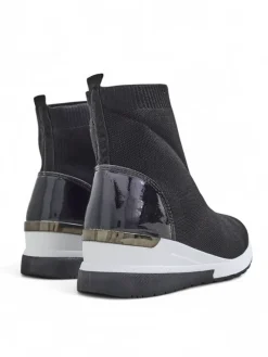 Sneakersy^Royalfashion Wsuwane sneakersy damskie na koturnie z cyrkoniami Viseq