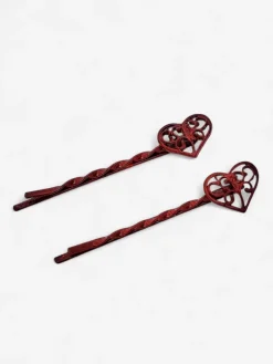 Akcesoria Do Włosów^Royalfashion Wsuwki do włosów z serduszkami brązowy