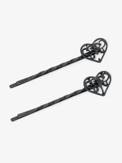 Akcesoria Do Włosów^Royalfashion Wsuwki do włosów z serduszkami gołębi szary