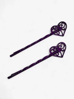 Akcesoria Do Włosów^Royalfashion Wsuwki do włosów z serduszkami Granatowy