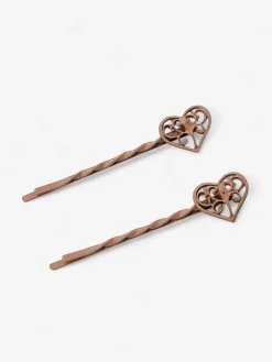 Akcesoria Do Włosów^Royalfashion Wsuwki do włosów z serduszkami beżowy