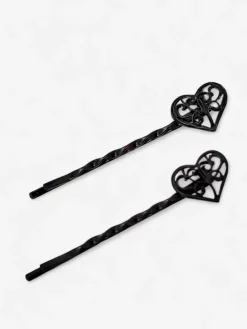 Akcesoria Do Włosów^Royalfashion Wsuwki do włosów z serduszkami czarny
