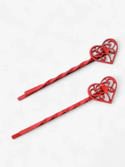 Akcesoria Do Włosów^Royalfashion Wsuwki do włosów z serduszkami Fuksjowy