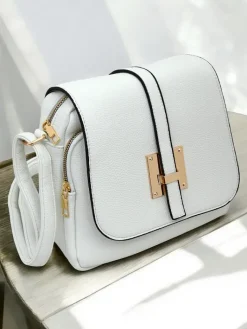 Małe Torebki^Royalfashion Wszechstronna torebka z eko skóry kwadratowa biały