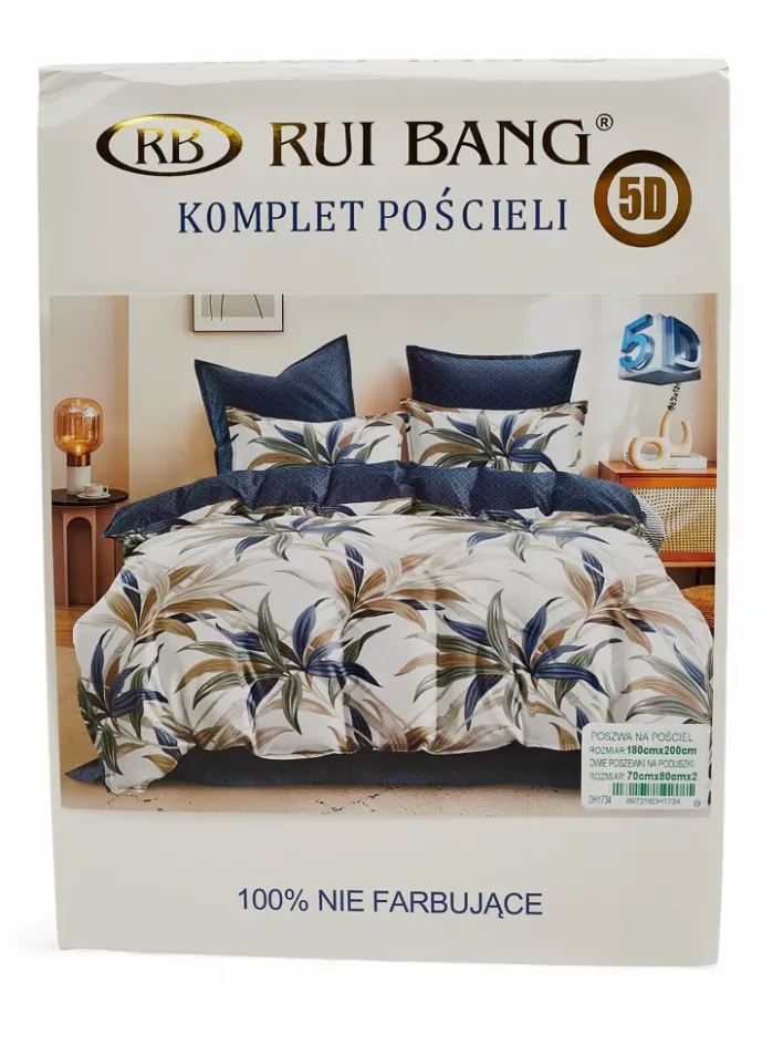 180 X 200 Cm^Royalfashion Wzorzysta pościel 180x200 komplet 3 CZĘŚCI