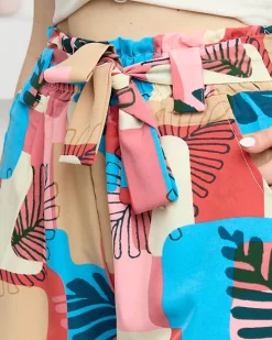 Szorty|Krótkie Spodenki^Royalfashion Wzorzyste różowe damskie materiałowe krótkie spodenki różowy