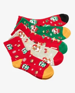 Skarpetki^Royalfashion Wzorzyste świąteczne skarpety damskie 5/pak Wielokolorowe