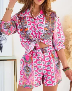 Komplety Damskie^Royalfashion Wzorzysty damski komplet Wielokolorowe