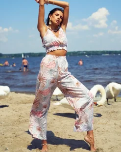 Komplety Damskie^Royalfashion Wzorzysty damski komplet w kolorze m Jasnoróżowy