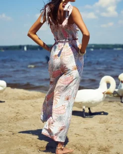 Komplety Damskie^Royalfashion Wzorzysty damski komplet w kolorze m Jasnoróżowy