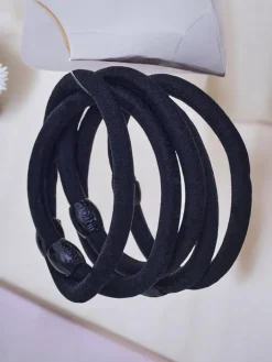 Akcesoria Do Włosów^Royalfashion Zestaw 5 czarnych gumek do włosów Nerov