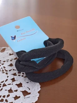 Akcesoria Do Włosów^Royalfashion Zestaw 3 czarnych gumek do włosów Nero