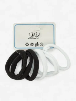 Akcesoria Do Włosów^Royalfashion Zestaw 6 gumek do włosów Black&White