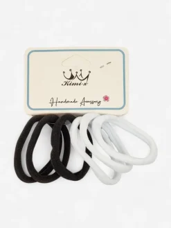 Akcesoria Do Włosów^Royalfashion Zestaw 6 gumek do włosów Color Black & White biały