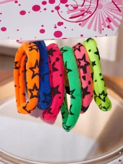 Akcesoria Do Włosów^Royalfashion Zestaw 6 kolorowych gumek do włosów w gwiazdki Starina